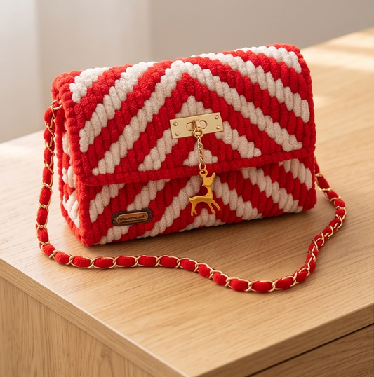 Sac à main rouge et beige - Annel's Collection
